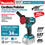 Makita 180mm Rotary Car Polisher – 1200W
