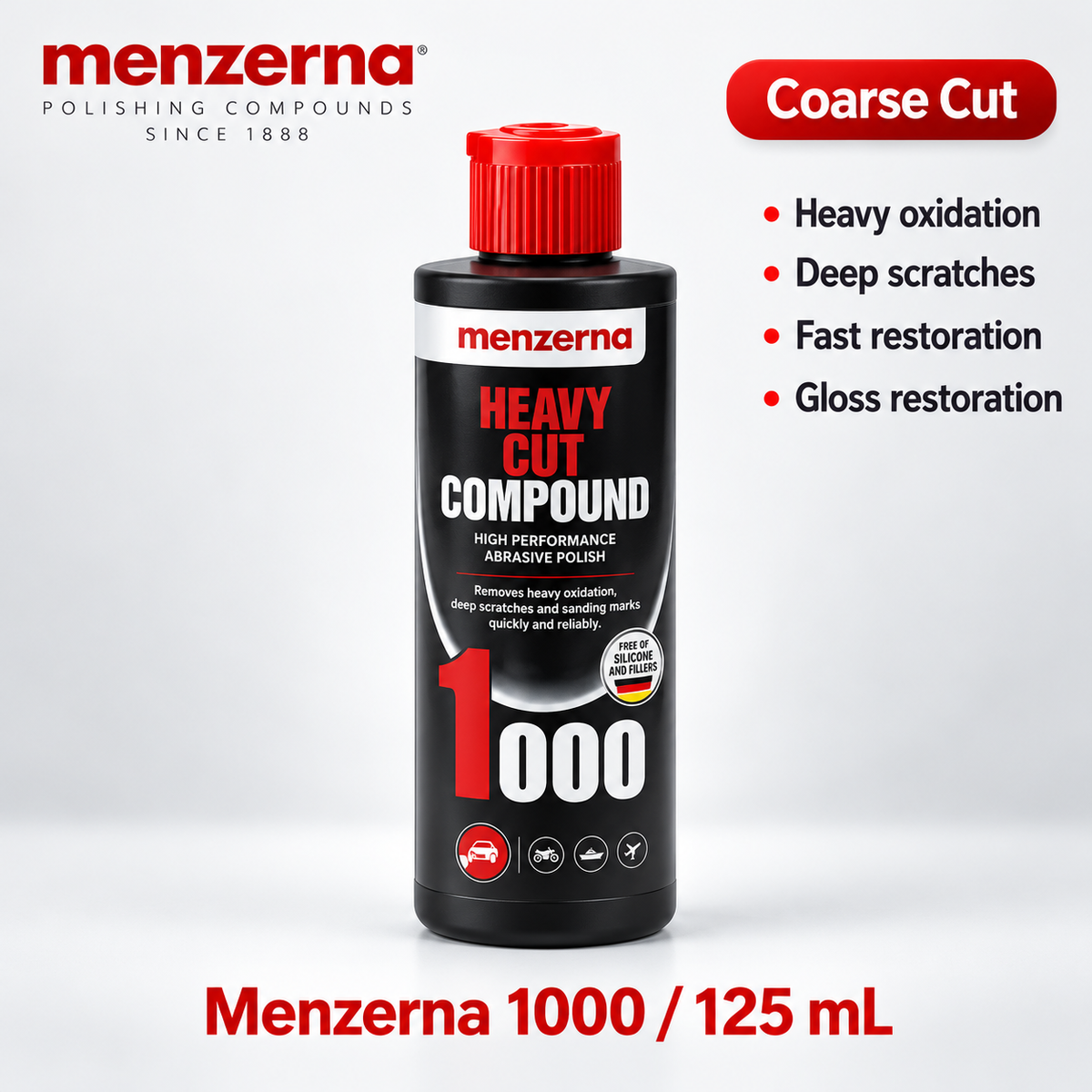 Menzerna Car Polishing Compound – Heavy Cut, Medium & Finish