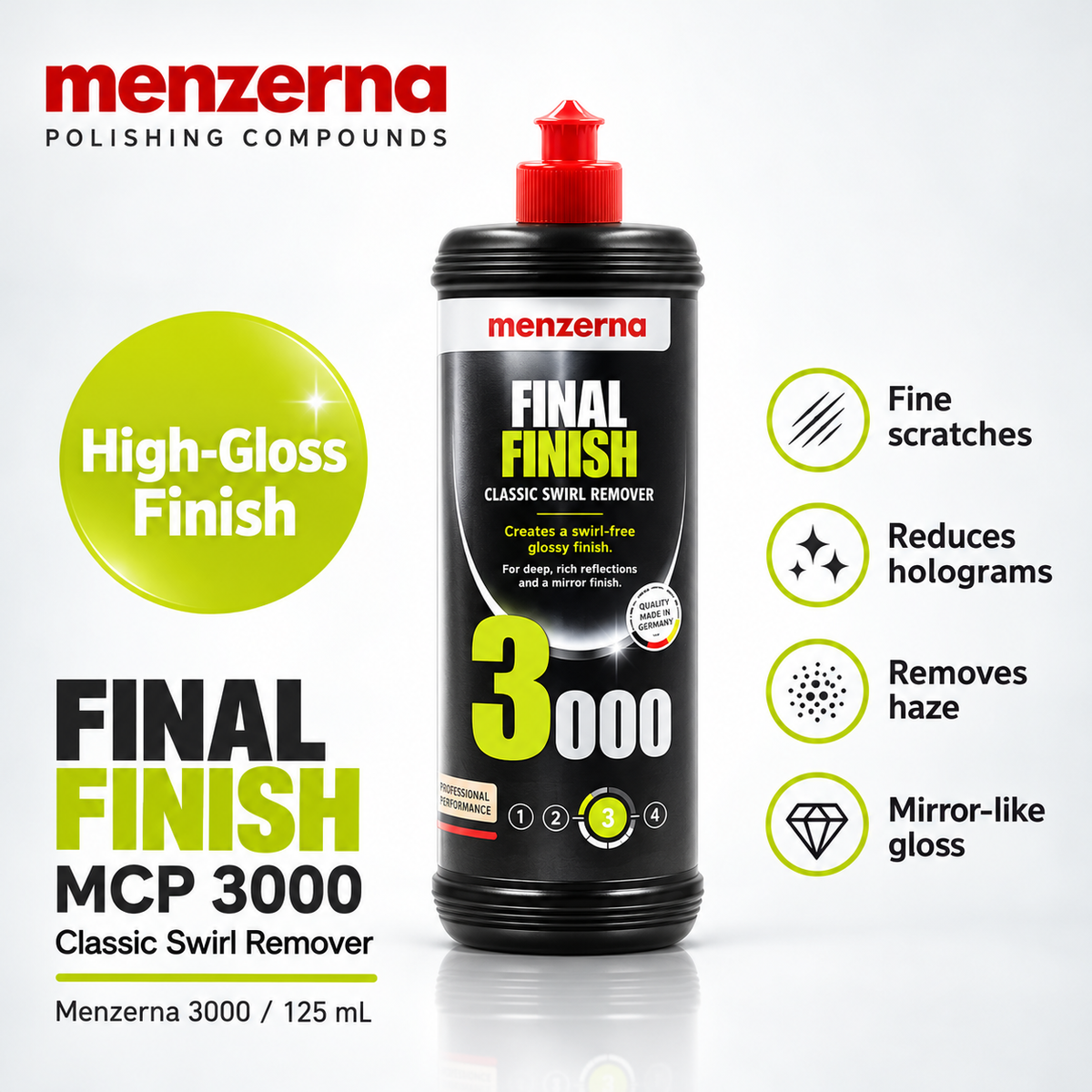 Menzerna Car Polishing Compound – Heavy Cut, Medium & Finish