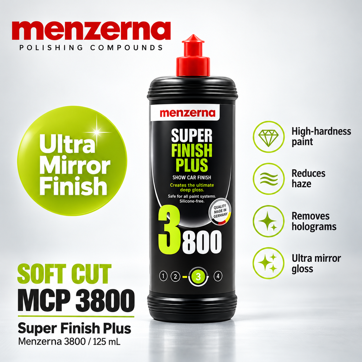 Menzerna Car Polishing Compound – Heavy Cut, Medium & Finish