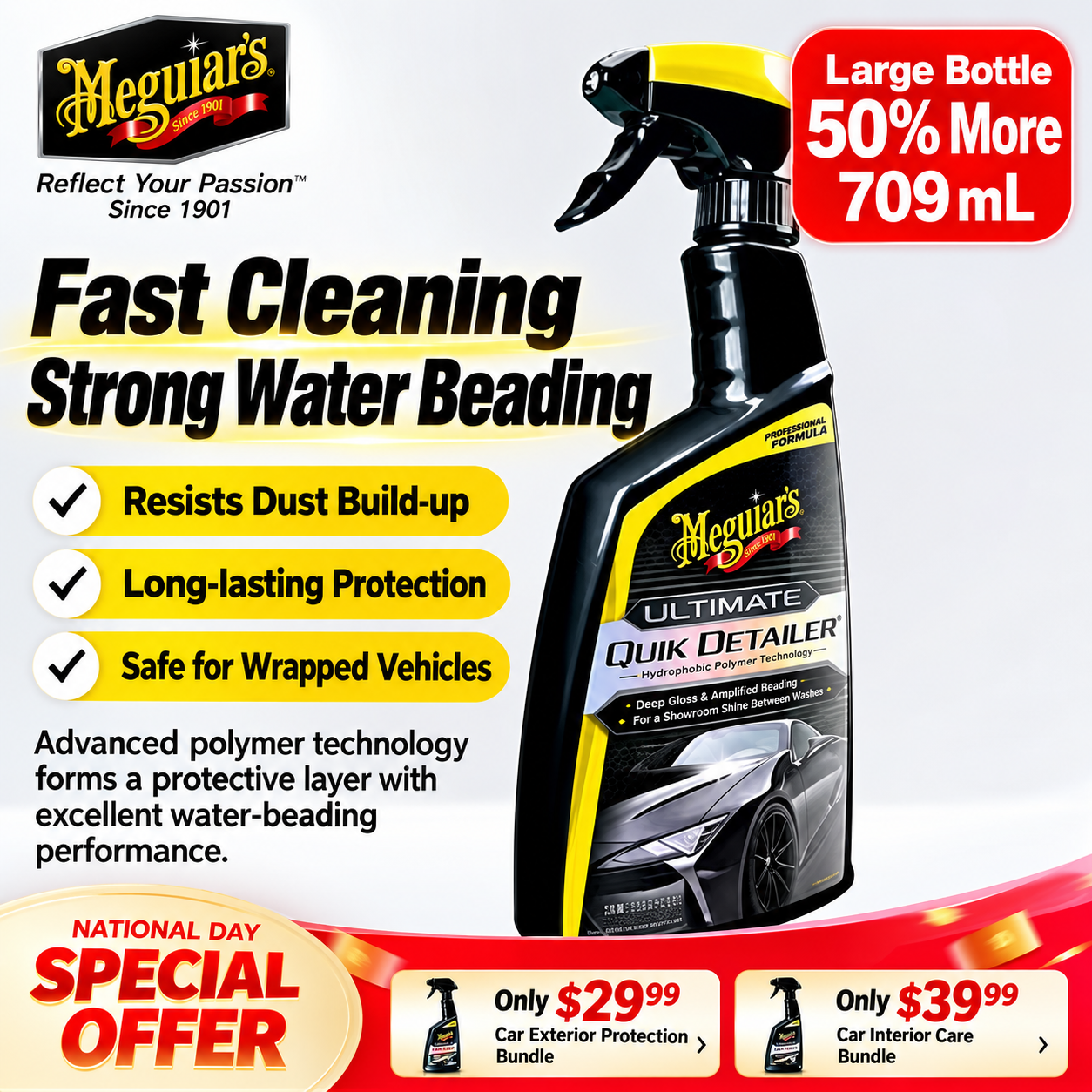 Meguiar's Hybrid Ceramic Wax Spray – 768ml SiO₂ Protection